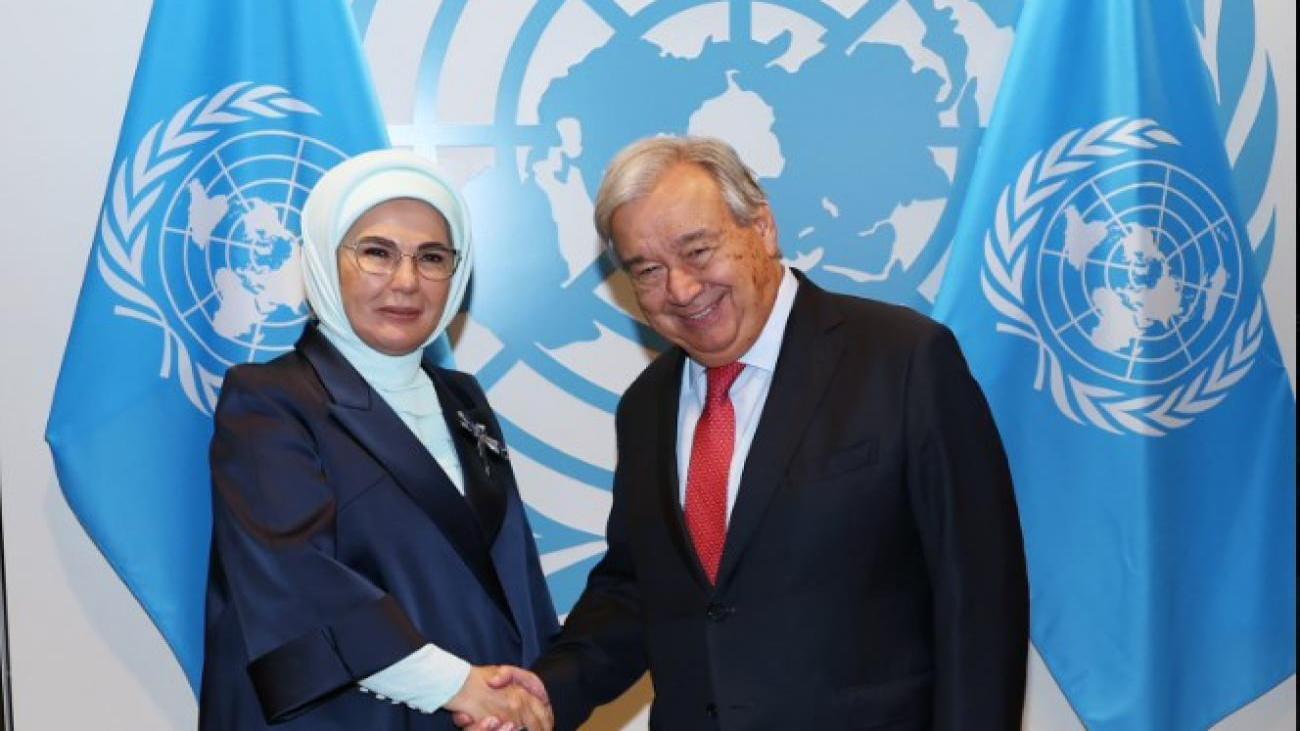 Emine Erdoğan BM Genel Sekreteri Antonio Guterres’le görüştü