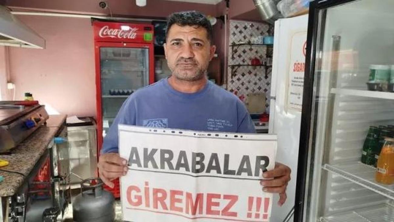 Akrabalarından bıkan büfe sahibinin şaşırtan isyanı: “Akrabalar giremez!”