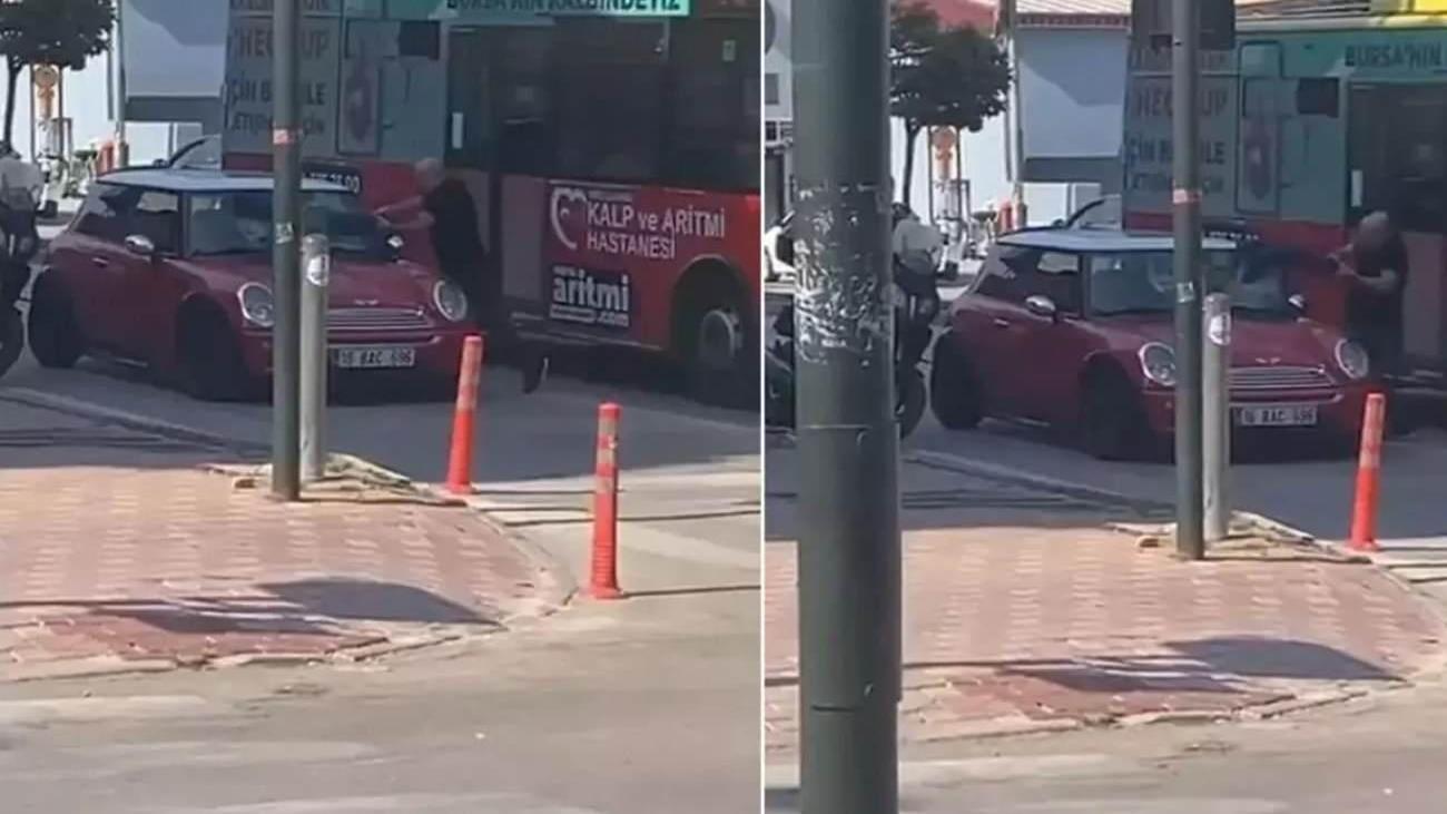 Bursa’da polisin ceza yazdığı şahıs aracını parçaladı!