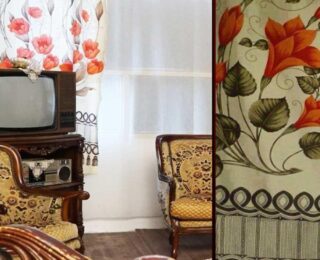 Evinde olan yaşadı! Turuncu çiçekli nostaljik perdeler için servet döküyorlar