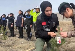 Kadın şehitler unutulmadı: Erzincan’da şehit polisler için fidan dikildi!