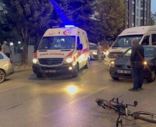Yaya geçidinden geçen bisikletli çocuğa otomobil çarptı
