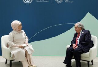 Emine Erdoğan, COP29’da BM Genel Sekreteri Guterres ile görüştü