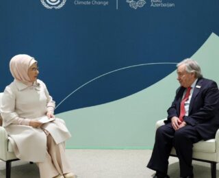 Emine Erdoğan, COP29’da BM Genel Sekreteri Guterres ile görüştü