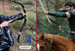 Kuruluş Osman Burak Özçivit’ten oğlu Karan’a ok dersi! Beğeni rekor kırdı