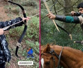 Kuruluş Osman Burak Özçivit’ten oğlu Karan’a ok dersi! Beğeni rekor kırdı