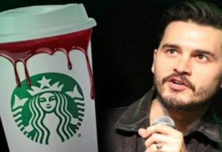 Michael Malarkey’den Starbucks’a sert protesto! Kahveyi çöpe attı