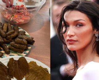 10 parmağında 10 marifet! Bella Hadid yaprak sarması yaptığı anları paylaştı