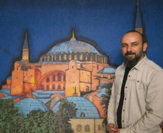 Filografi sanatçısından 120 bin çivi ile Ayasofya-i Kebir Cami-i tablosu