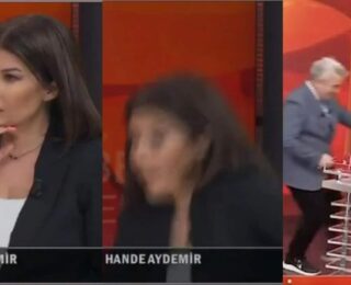 Hande Aydemir canlı yayında sandalyeden düştü!